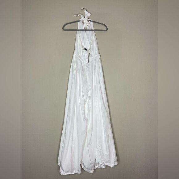 NWT J. Crew Halter Cotton White Jumpsuit Wige Leg Size 2 - Picture 5 of 8